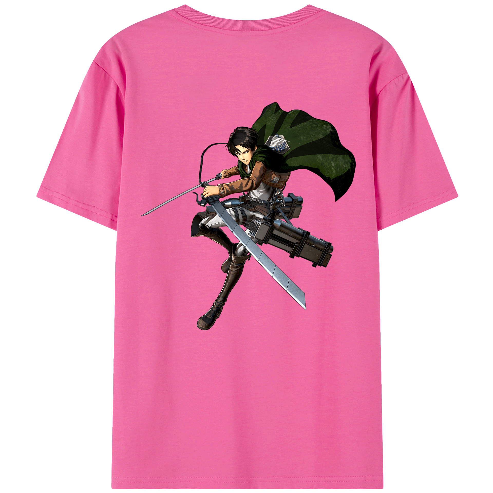 （画像用） 進撃の巨人 リヴァイ·アッカーマン Attack on Titan Levi Ackerman レディース半袖Tシャツ(バックプリント)